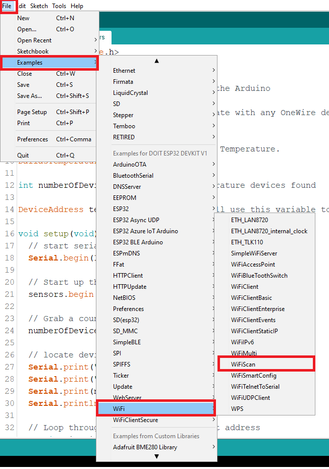 ESP32 WiFi Scan For Networks Example (Arduino IDE)