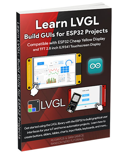 Learn LVGL Build GUIs for ESP32 Projects eBook cover image new logo